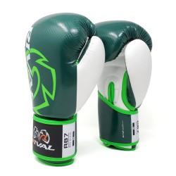 Zielono-białe rękawice bokserskie przyrządowe Rival RB7 | MMAniak.pl