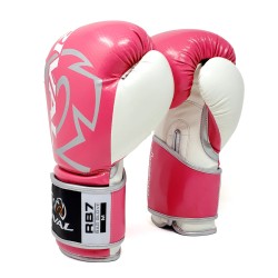 Biało-różowe rękawice bokserskie przyrządowe Rival RB7 | MMAniak.pl