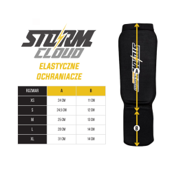 Elastyczne Ochraniacze na Piszczele StormCloud Czarne - sklep MMAniak.pl