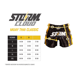 StormCloud Spodenki Muay Thai Classic Czarne/Żółte - sklep MMAniak.pl