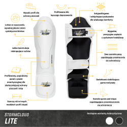 StormCloud Ochraniacze Piszczeli Lite Białe - sklep MMAniak.pl