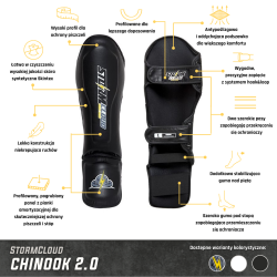 StormCloud Ochraniacze Piszczeli Chinook 2.0 Czarne - sklep MMAniak.pl