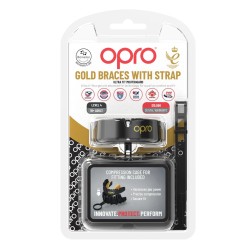 Opro Ochraniacz Na Zęby Gold Braces + Strap czarny