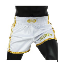 Biało-Złote Spodenki Muay Thai Fairtex BSG2 Glory | sklep MMAniak.pl