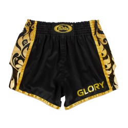 Czarno-Złote Spodenki Muay Thai Fairtex BSG1 Glory | sklep MMAniak.pl