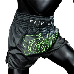 Spodenki Muay-Thai Fairtex Czarno-Zielone | sklep MMAniak.pl