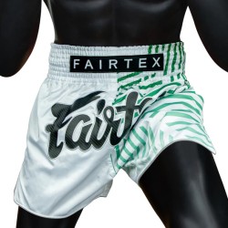 Spodenki Muay-Thai Fairtex Biało-Zielone | sklep MMAniak.pl