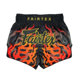 Spodenki Muay-Thai Fairtex Volcano Czarne/Czerwone | sklep MMAniak.pl