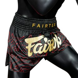 Spodenki Muay-Thai Fairtex Lava Czarne/Czerwone | sklep MMAniak.pl