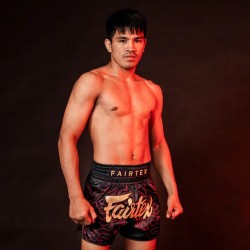 Spodenki Muay-Thai Fairtex Lava Czarne/Czerwone | sklep MMAniak.pl