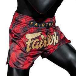 Spodenki Muay-Thai Fairtex Czerwone/Czarne | sklep MMAniak.pl