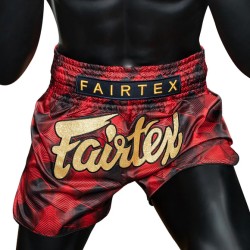 Spodenki Muay-Thai Fairtex Czerwone/Czarne | sklep MMAniak.pl