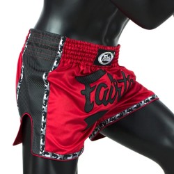 Spodenki Muay-Thai Fairtex Czerwono-Czarne | sklep MMAniak.pl