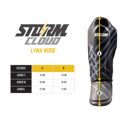 Czarno-złote ochraniacze piszczeli i stóp dla dzieci StormCloud Lynx