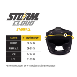 StormCloud Kask Bokserski StarFall Czarno-Czarne - sklep MManiak.pl