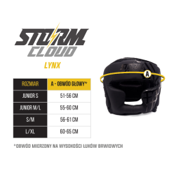 StormCloud Kask Bokserski Lynx Czarno-Czarny - sklep MMAniak.pl