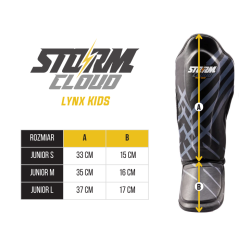 Czarno-czerwone ochraniacze piszczeli i stóp dla dzieci StormCloud Lynx