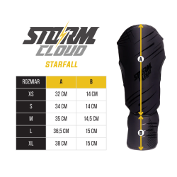 Czarne Ochraniacze na piszczele StormCloud StarFall | sklep MManiak.pl