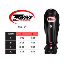 Twins Ochraniacze Piszczeli SGL-7 Czarne - sklep MMAniak.pl
