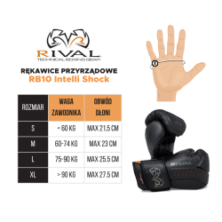 Rival Rękawice Bokserskie Przyrządowe RB10 Intelli Shock Czarne - sklep MMAniak.pl