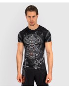 Męski rashguard Venum Gladiator 5.0 z krótkim rękawem - czarno/srebrny