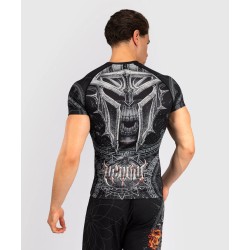 Męski rashguard Venum Gladiator 5.0 z krótkim rękawem - czarno/srebrny