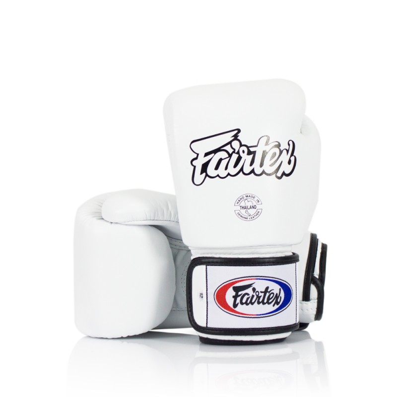 Fairtex Rękawice Bokserskie ze skóry naturalnej BGV1 Białe