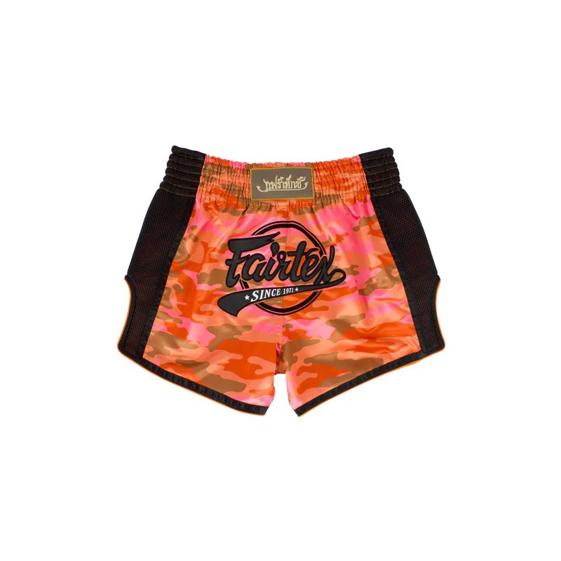 Fairtex Spodenki Muay Thai Camo BS1711 Pomarańczowe/Czarne