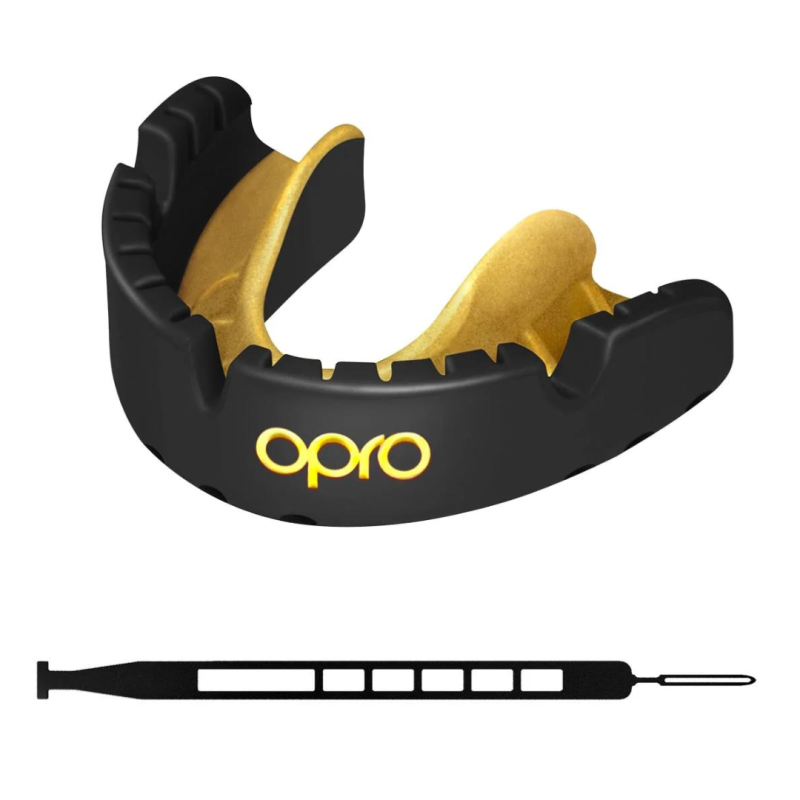 Opro Ochraniacz Na Zęby Gold Braces Czarny/Złoty + Strap