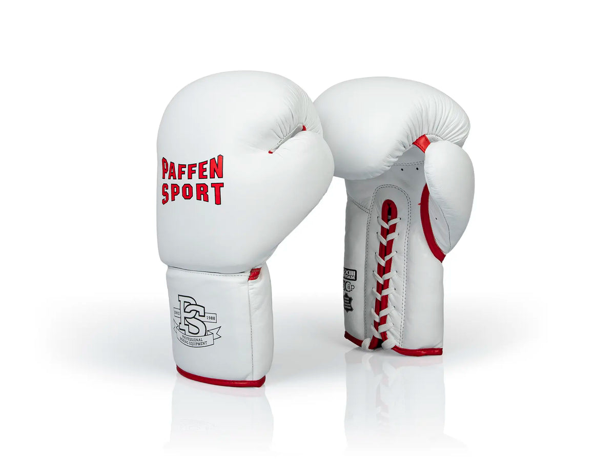 Paffen Sport Rękawice Bokserskie Pro Heavy Hitter wiązane Białe