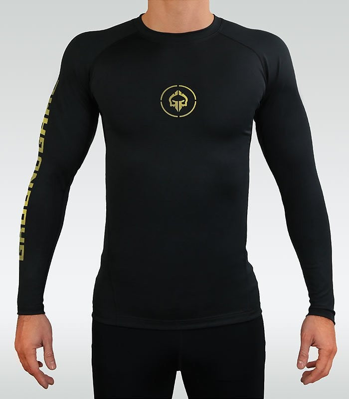 Ground Game Rashguard Męski Athletic Gold Długi Rękaw