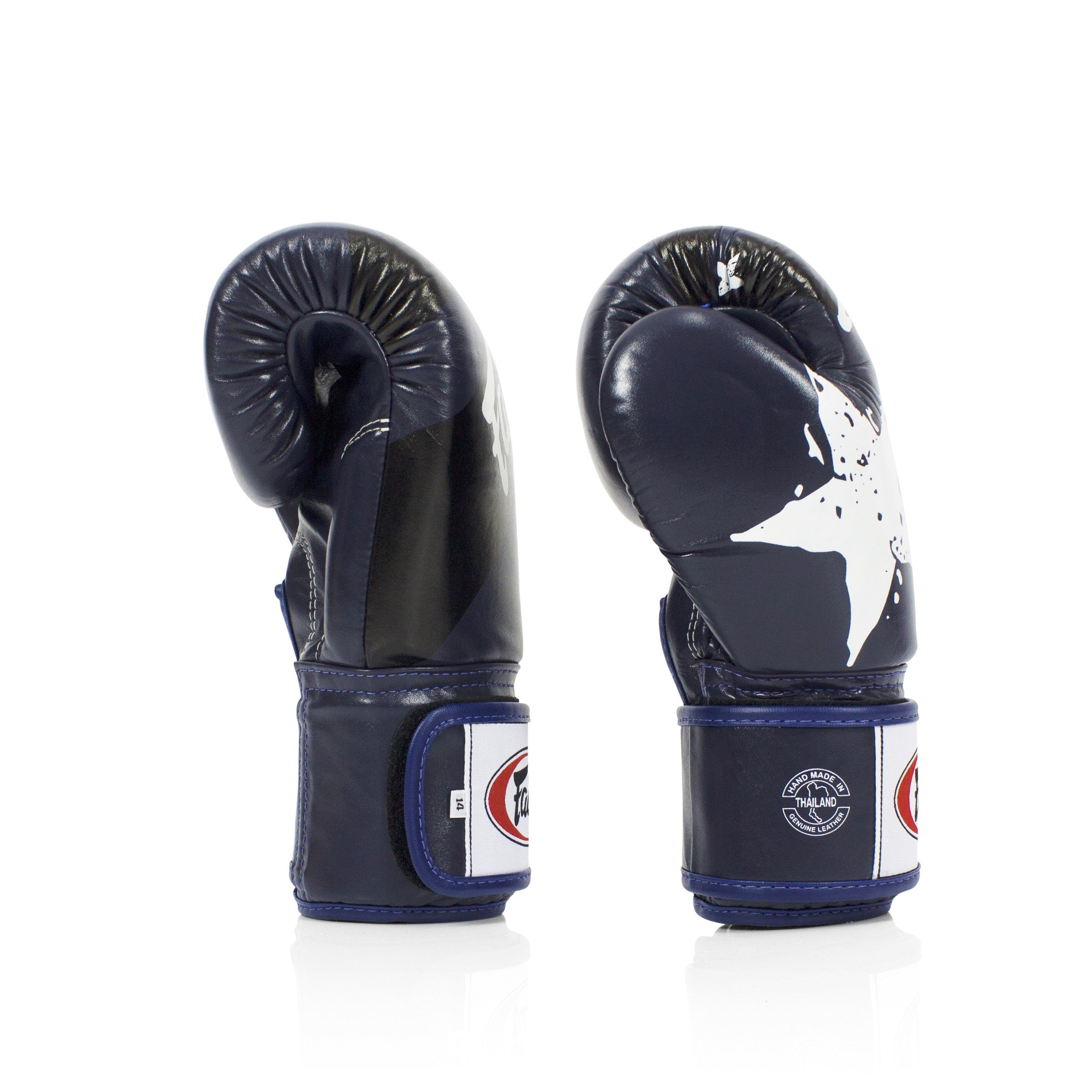 Fairtex Rękawice Bokserskie ze skóry naturalnej BGV1 Nation Niebieskie