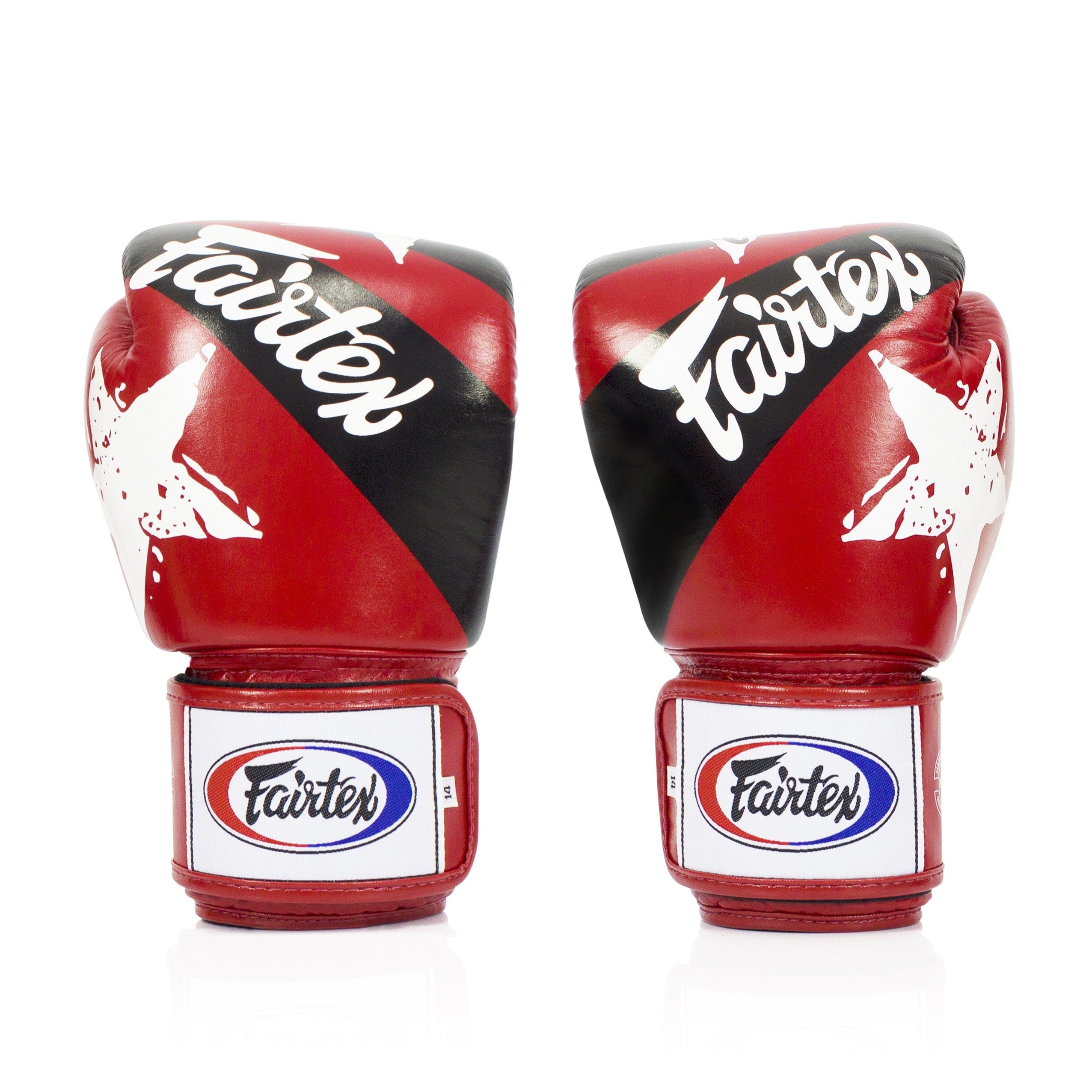 Fairtex Rękawice Bokserskie ze skóry naturalnej BGV1 Nation Czerwone
