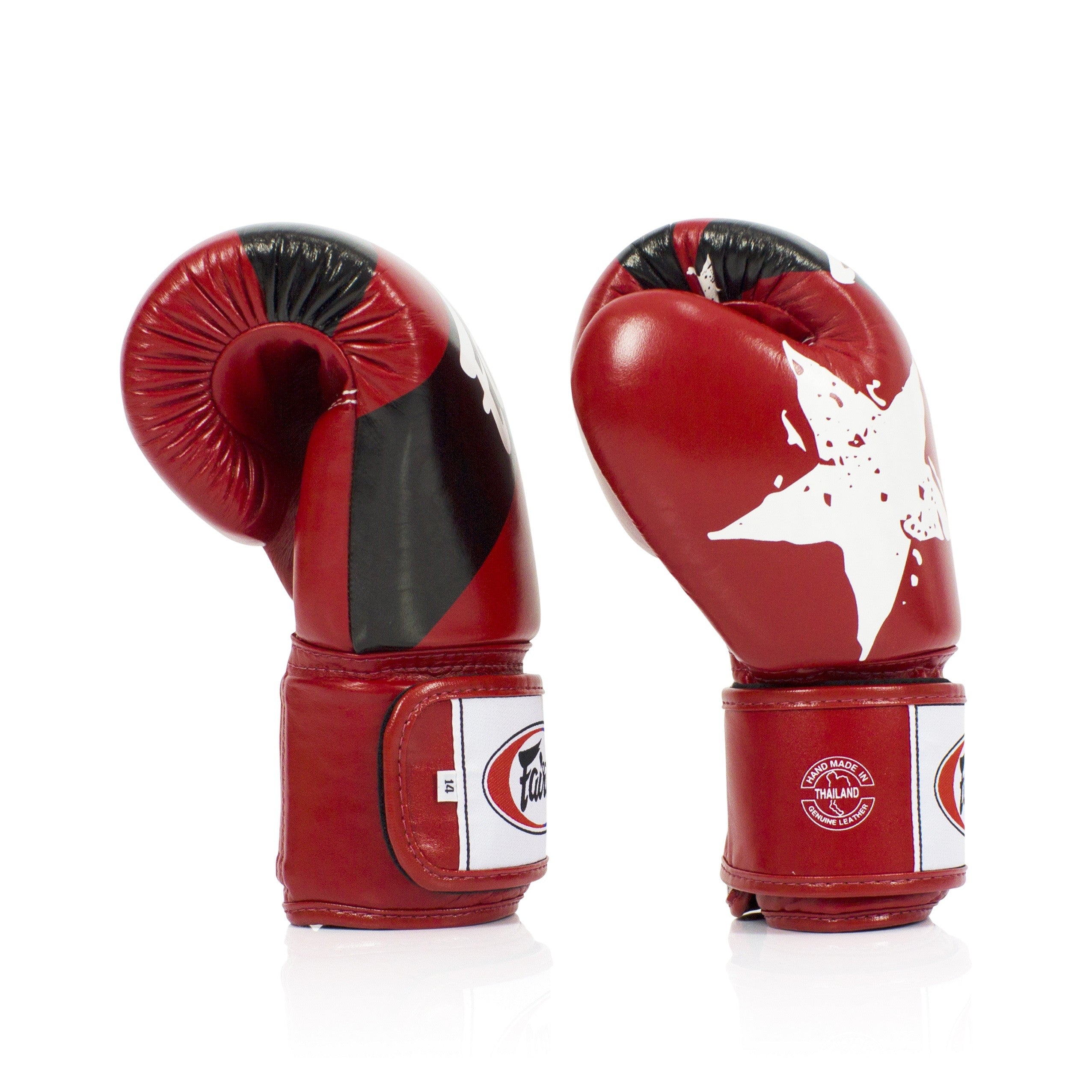 Fairtex Rękawice Bokserskie ze skóry naturalnej BGV1 Nation Czerwone