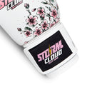 StormCloud Rękawice do Muay Thai ze skóry naturalnej Blizzard Sakura Białe