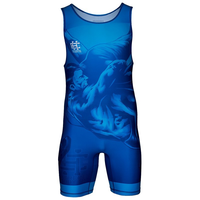 Extreme Hobby Trykot Zapaśniczy Wrestling Niebieski