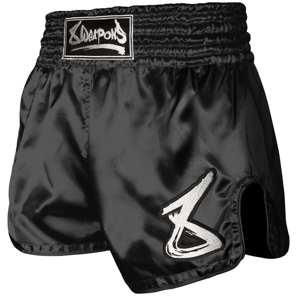 8 Weapons Spodenki Muay Thai Strike Czarne/Białe