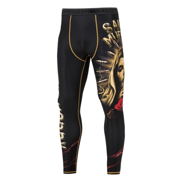 Extreme Hobby Legginsy Treningowe Męskie Santa Muerte