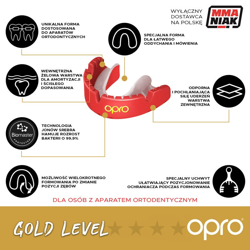 Opro Ochraniacz na Zęby Gold Braces GEN5 Czarny (do aparatów)