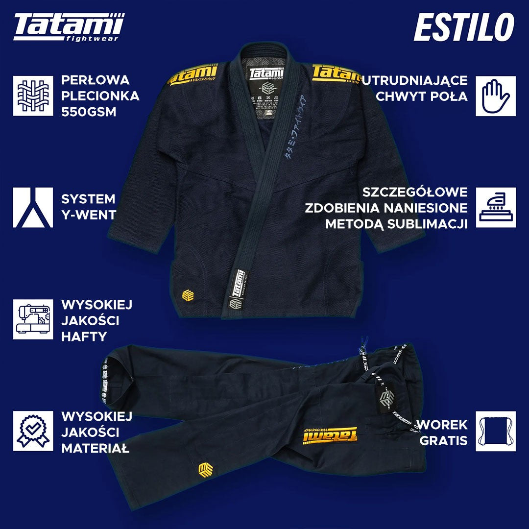 Tatami Kimono/Gi BJJ Męskie Estilo Black Label Niebieskie/Szare