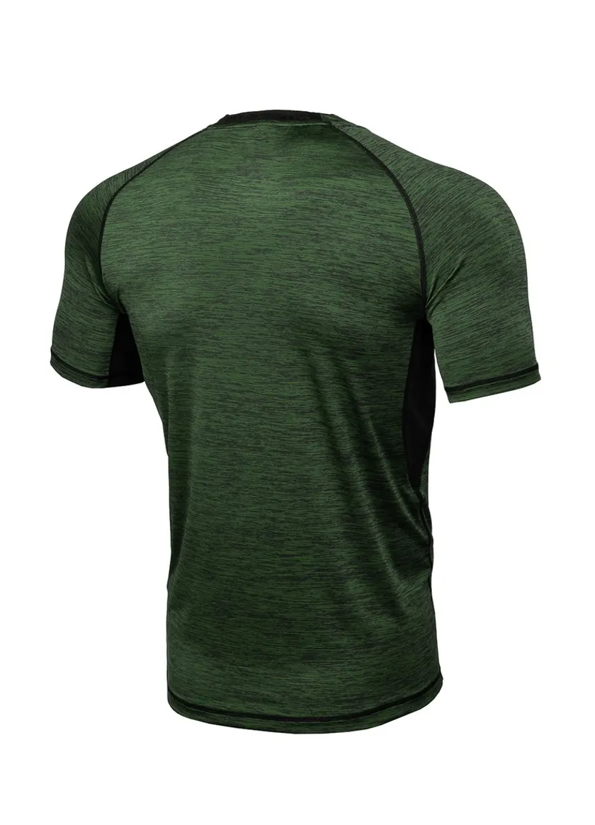 Pitbull Rashguard Shortsleeve Performance Pro Plus Small Logo Melanż Oliwkowy