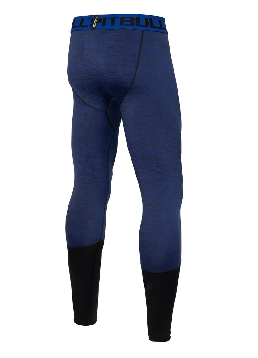 Pitbull Legginsy Treningowe Męskie Performance Pro Plus Small Logo Niebieskie