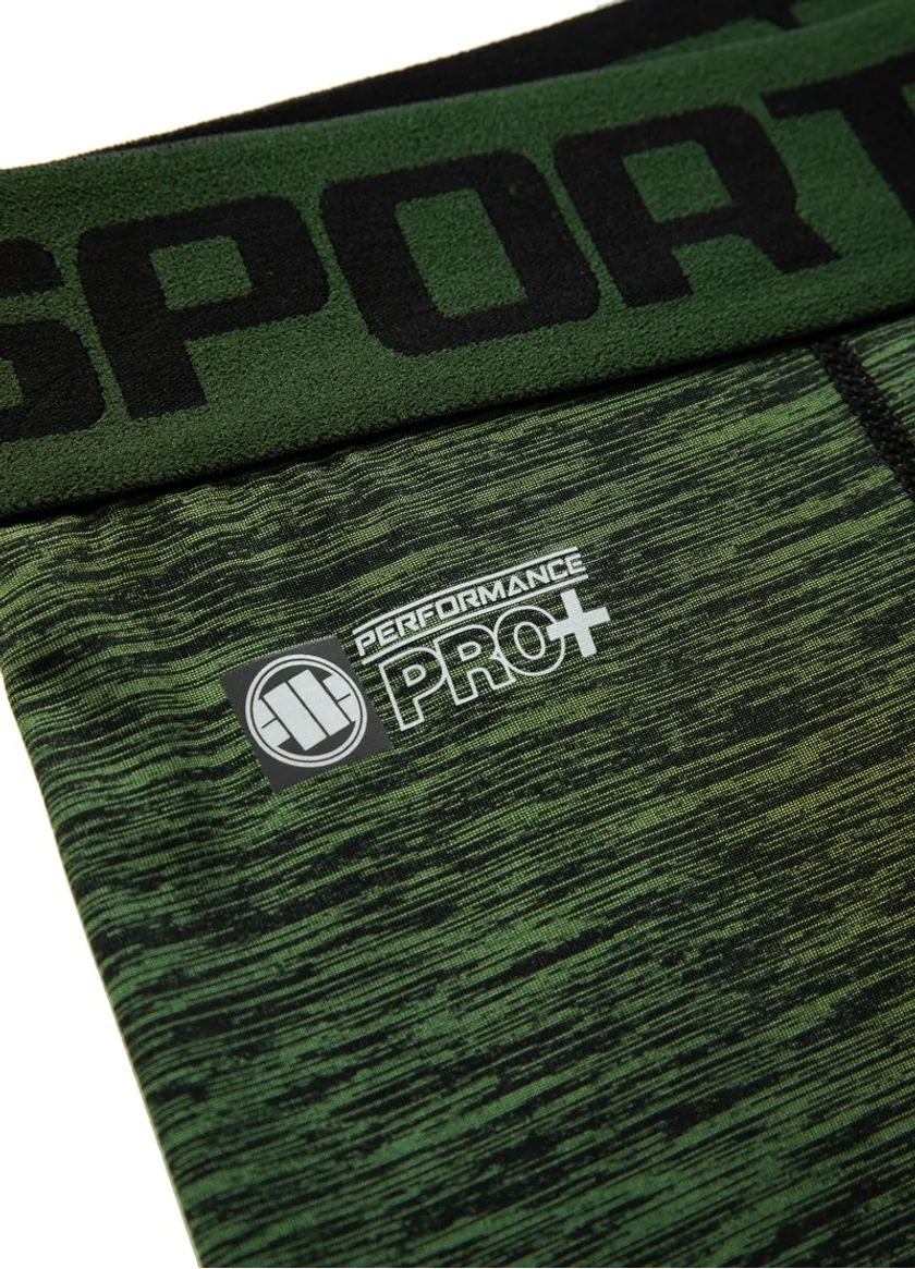 Pitbull Legginsy Treningowe Męskie Performance Pro Plus Small Logo Oliwkowe