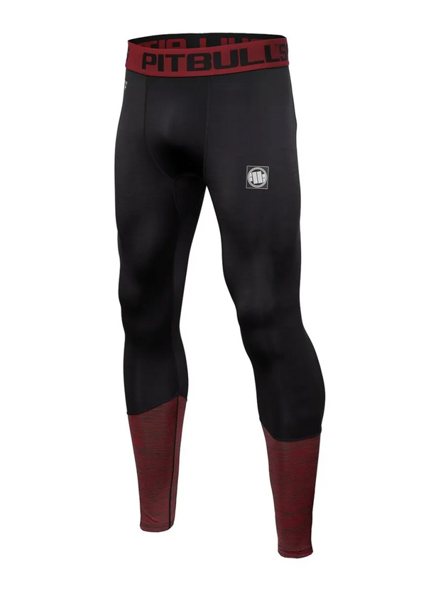 Pitbull Legginsy Treningowe Męskie Performance Pro Plus Small Logo Czerwone