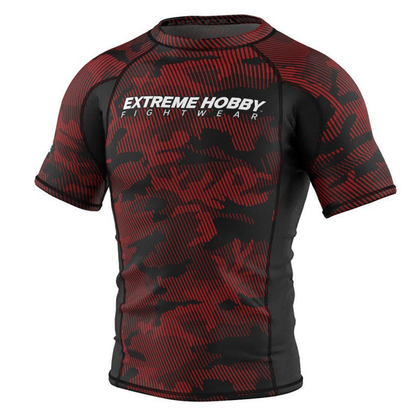 Extreme Hobby Rashguard Męski Krótki Rękaw Havoc Czerwony