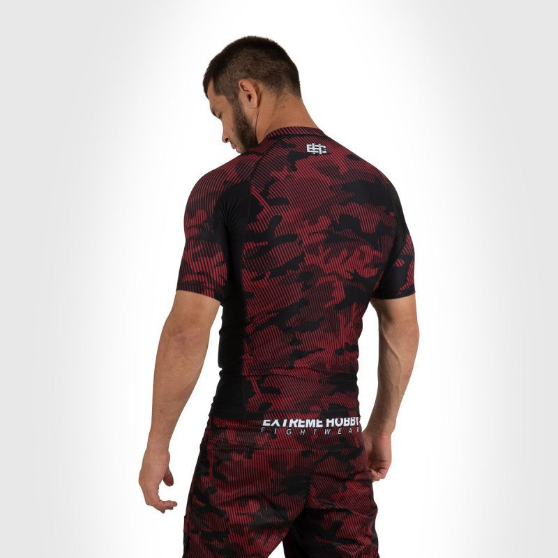 Extreme Hobby Rashguard Męski Krótki Rękaw Havoc Czerwony