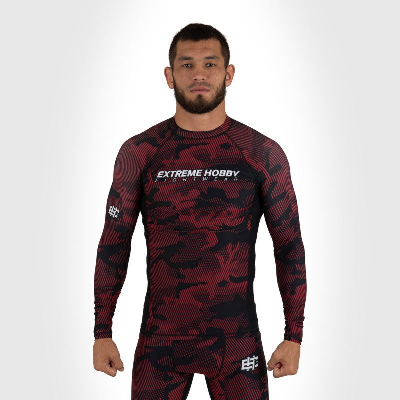 Extreme Hobby Rashguard Męski Długi Rękaw Havoc Czerwony