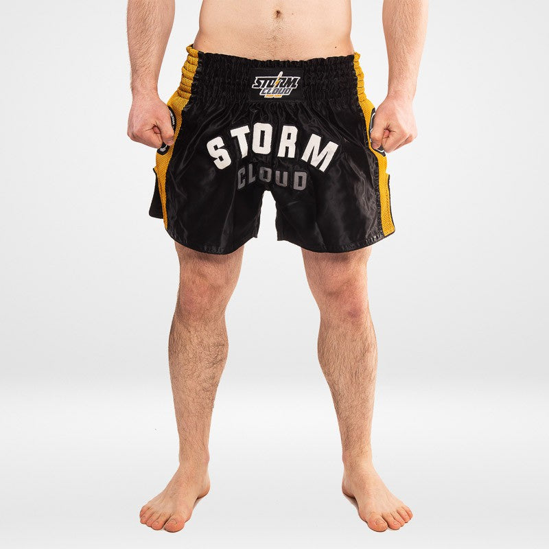 StormCloud Spodenki Muay Thai Headline Czarne/Żółte
