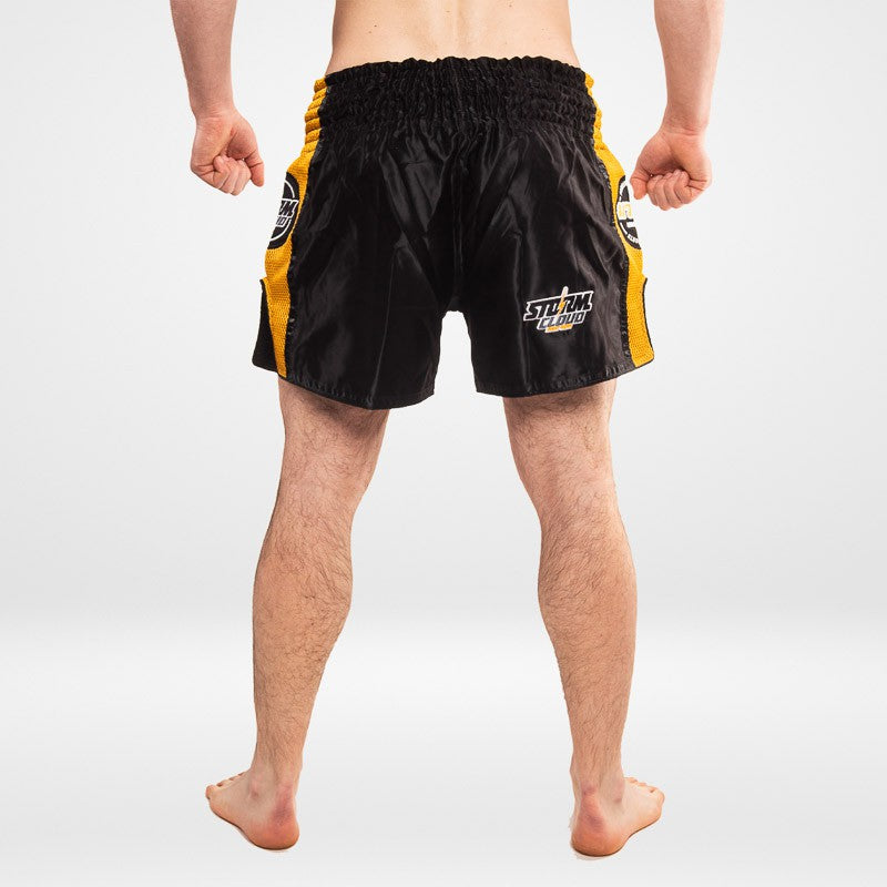 StormCloud Spodenki Muay Thai Headline Czarne/Żółte