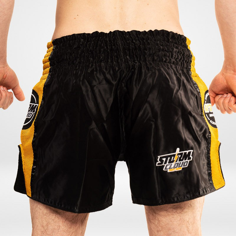 StormCloud Spodenki Muay Thai Headline Czarne/Żółte